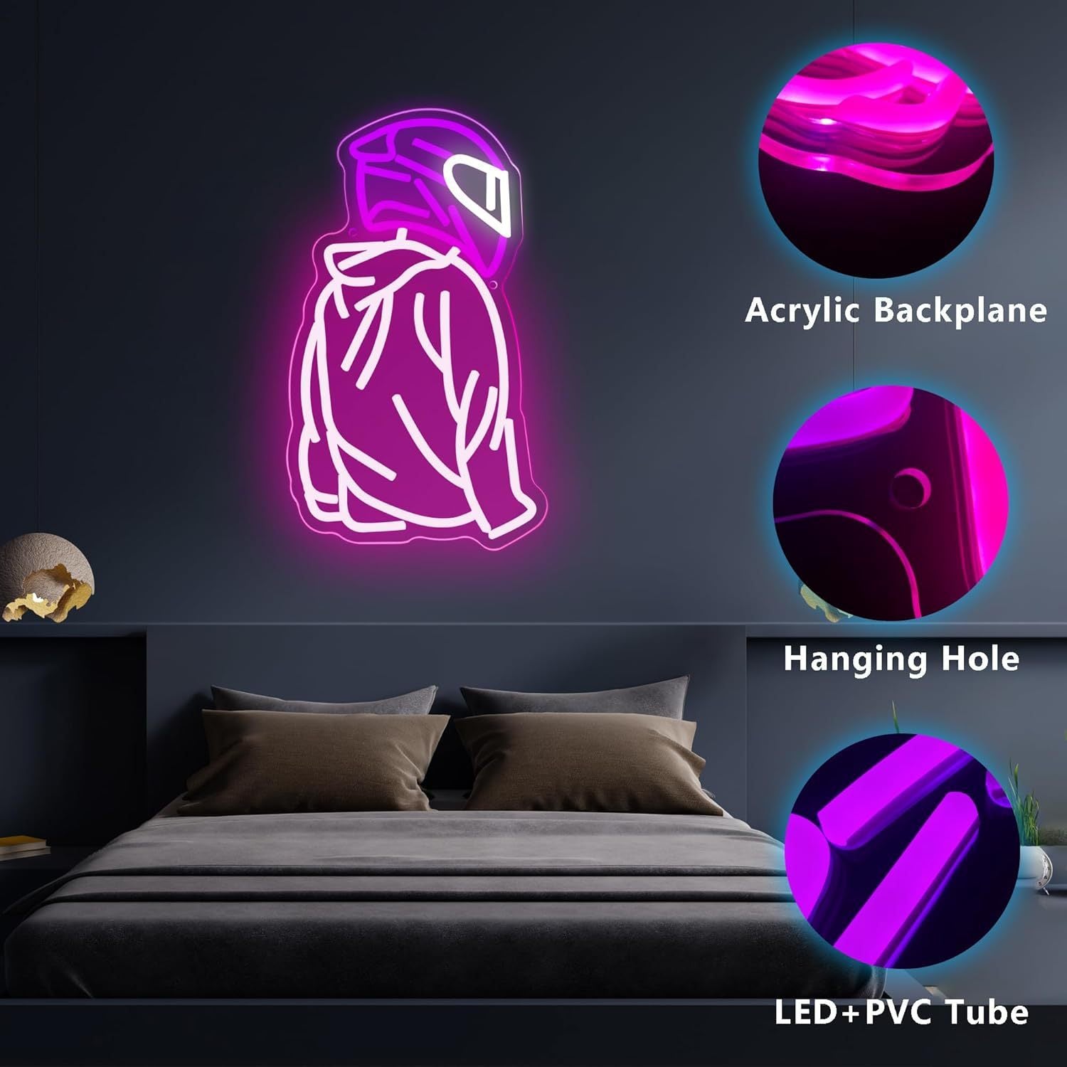 Motorcycle Rider Modeling Atmosphere Decorative Lights