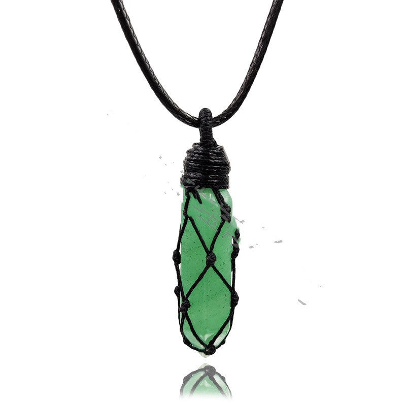 Adjustable Natural Stone Mesh Braided Necklace