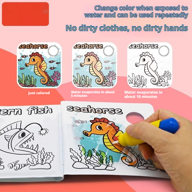 Magic Water Painting Color Changing Bath Book Baby Doodle Enlightenment Cognition Bath Toys Tear-proof Waterproof Book