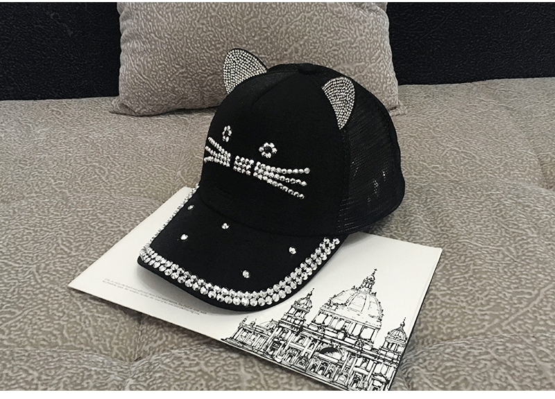Women's Cute Fashion Rhinestone Cat Ears Hat