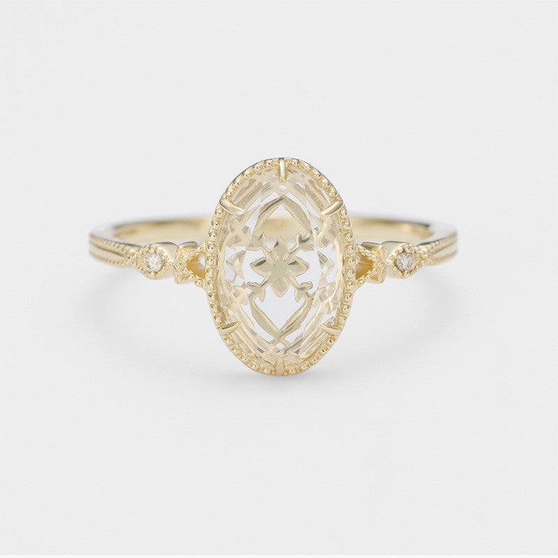 Fashion Personality Shines On Flower Rings Pendant