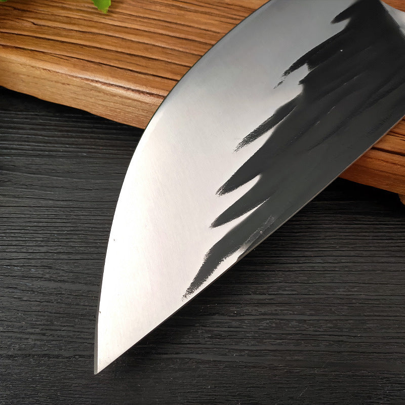 Hand-forged Carbonized Wood Hammer Pattern Butchers' Knife