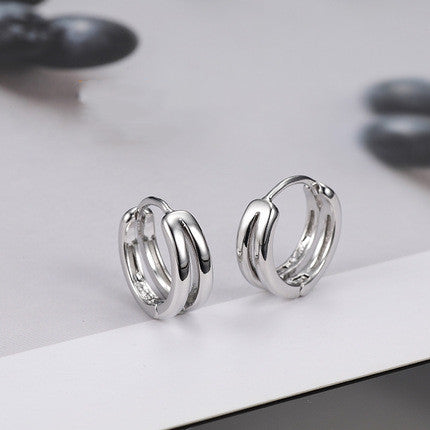 925 Silver Male Niche Design New Hip Hop Personality Ins Earrings