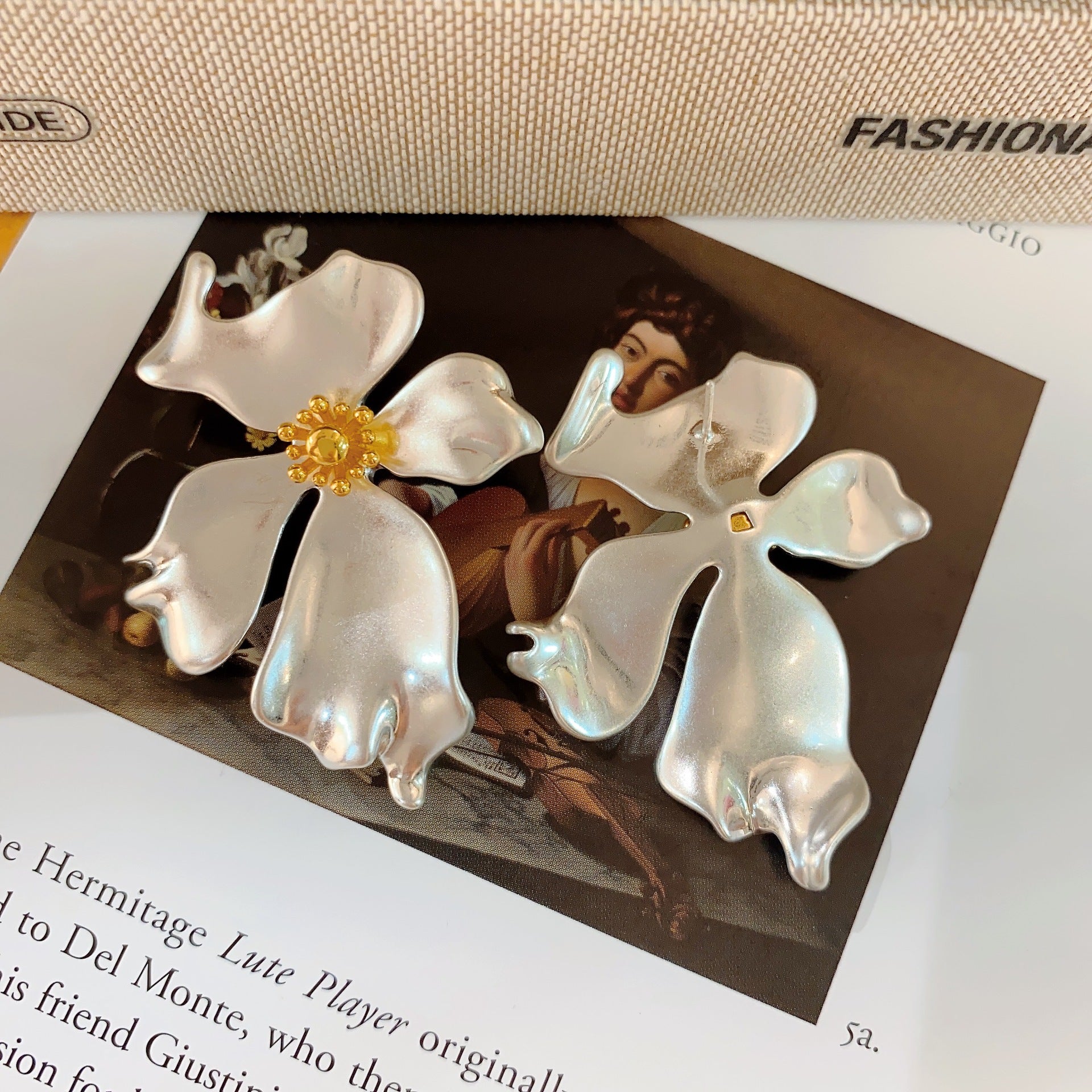 Metal Petals Irregular Generous Earrings