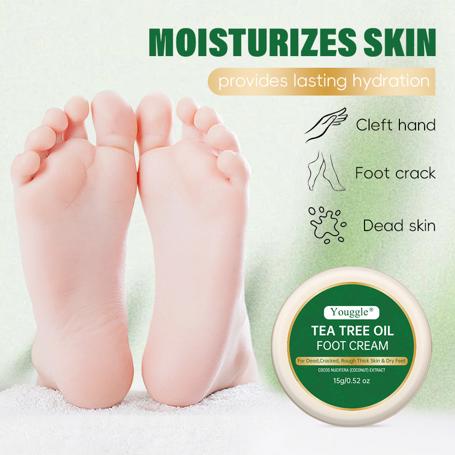 Tea Tree Oil Foot Cream Dead Skin Removal Peeling Moisturizing Exfoliation Foot Care Repair Cream For Cracked Heels