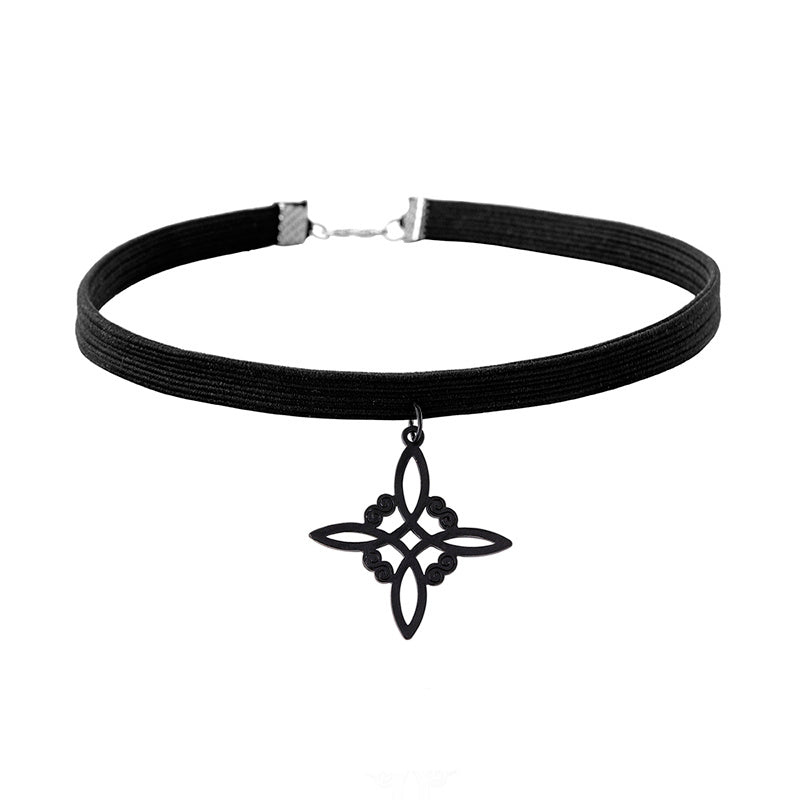 Stainless Steel Celtic Knot Charm Choker Necklace