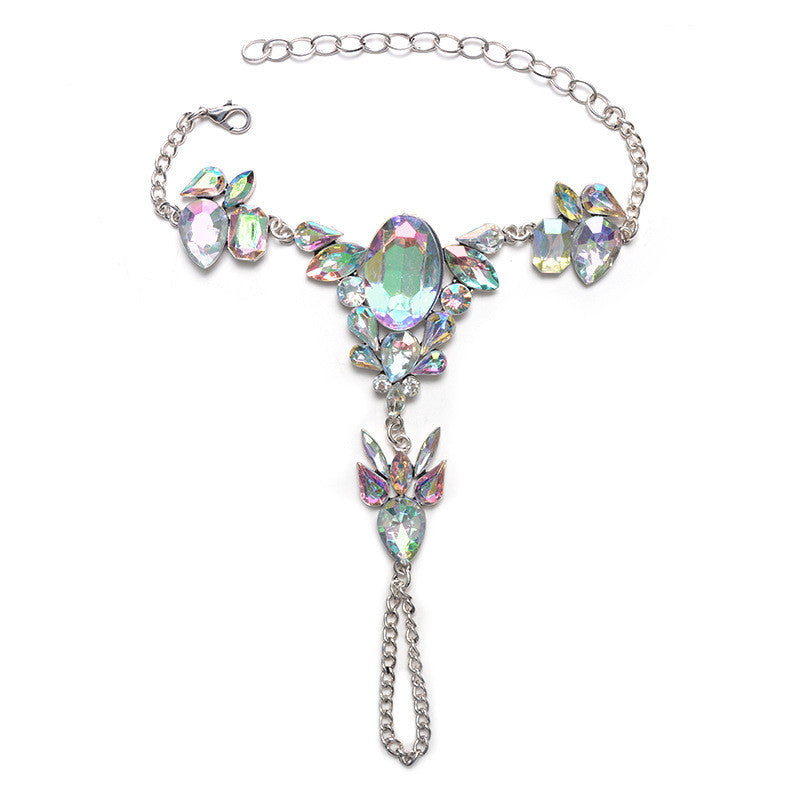 Alloy Color Diamond Exaggerated Anklet European And American Boutique Punk