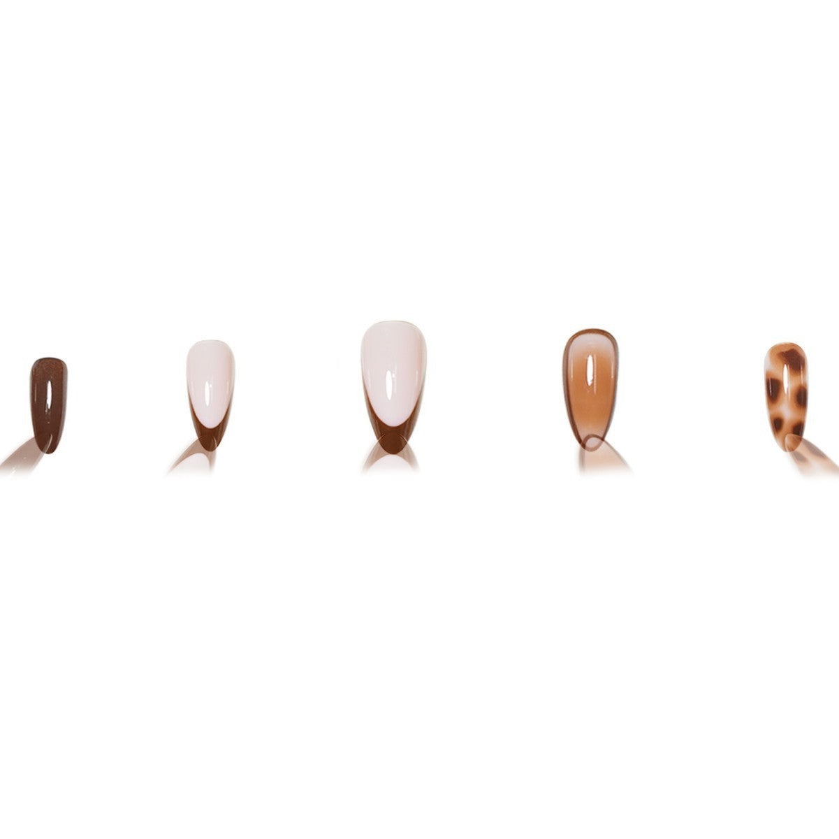 Peach Hand-worn Nail White Patch Gradient Pure Desire Style
