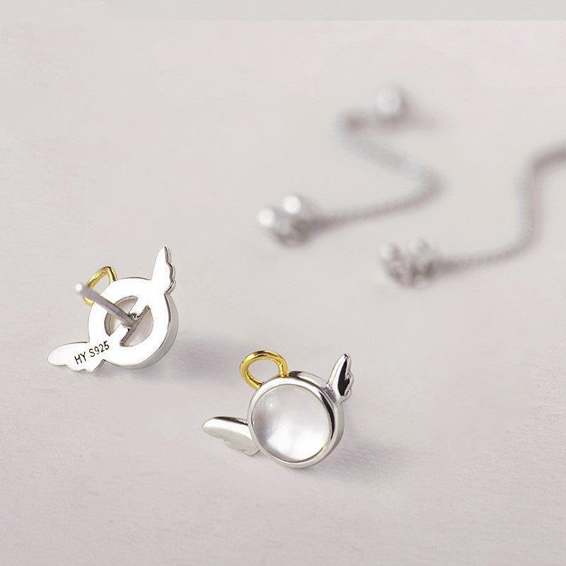 Sterling Silver Personalized Design Little Angel Earrings For Women