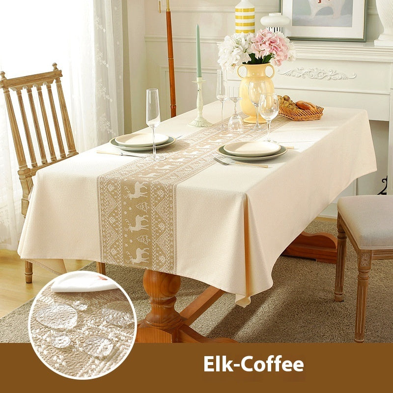 Light Luxury Waterproof And Oil Resistant Dining Table Cloth Thickened