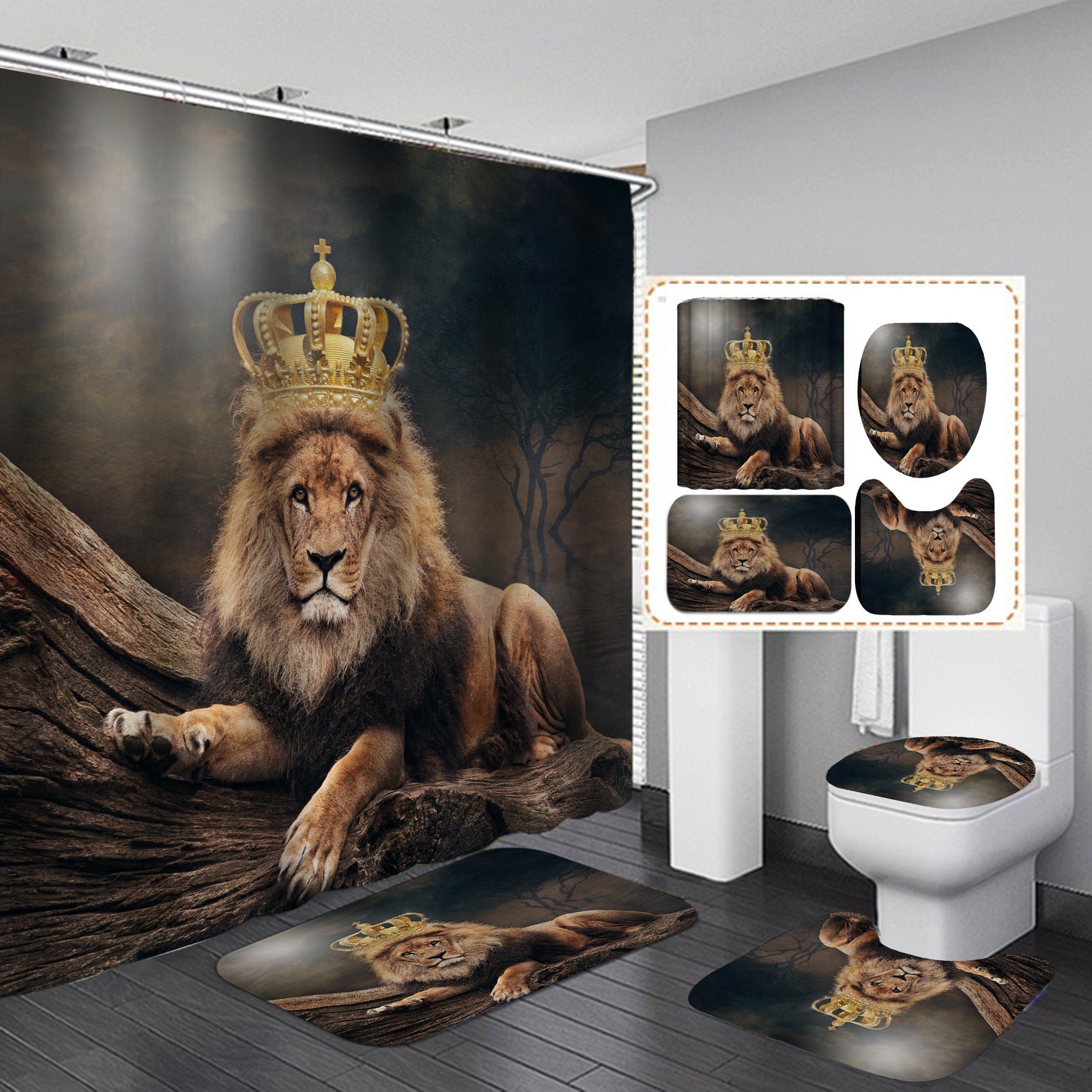 Bathroom Partition Animal Shower Curtain