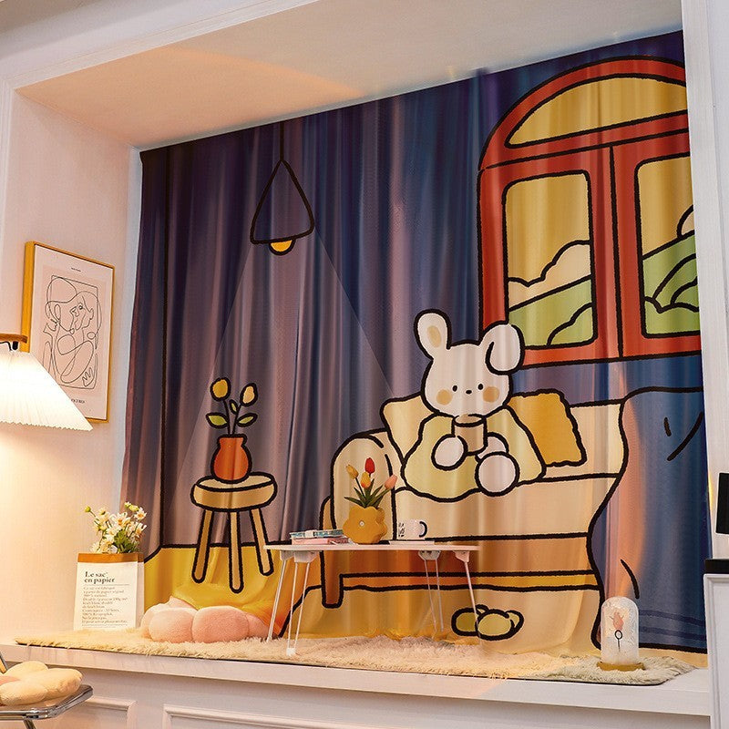 Printed Velcro Cabinet Curtain Cartoon Children's Room