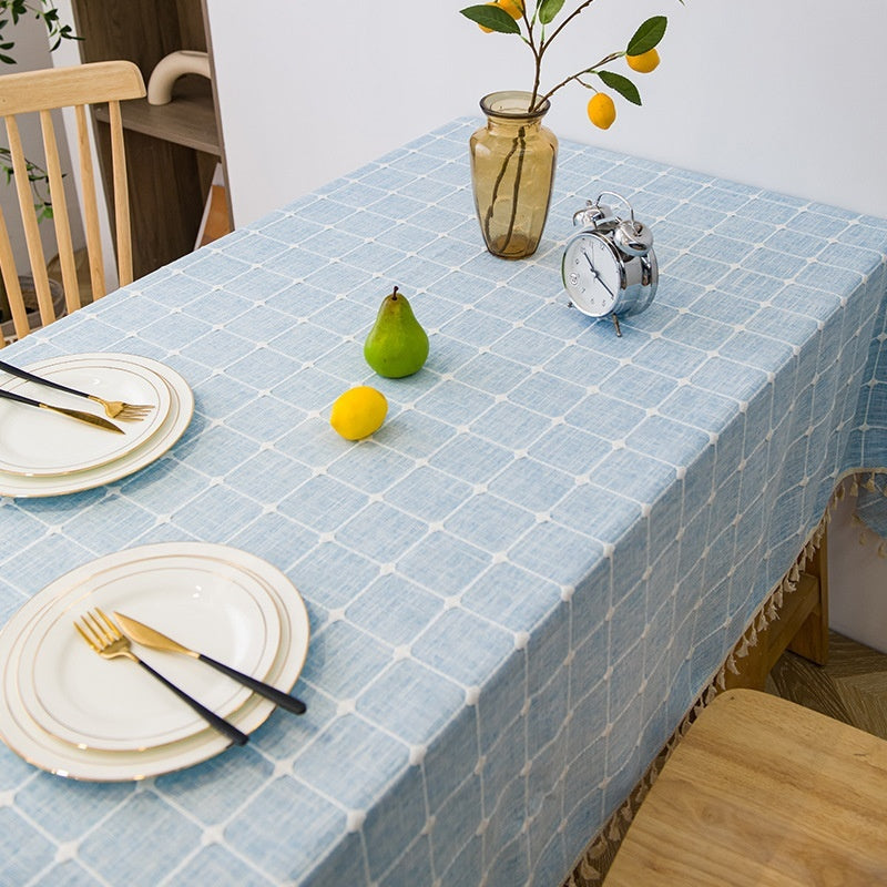 Waterproof And Oil-proof Cotton Linen Fabric Rectangular Modern Minimalist Tablecloth