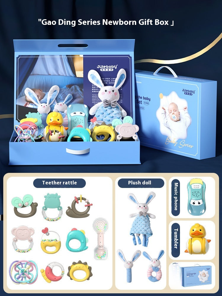 Newborn Child Meeting Gift Box Baby's Rattle Toy Suit