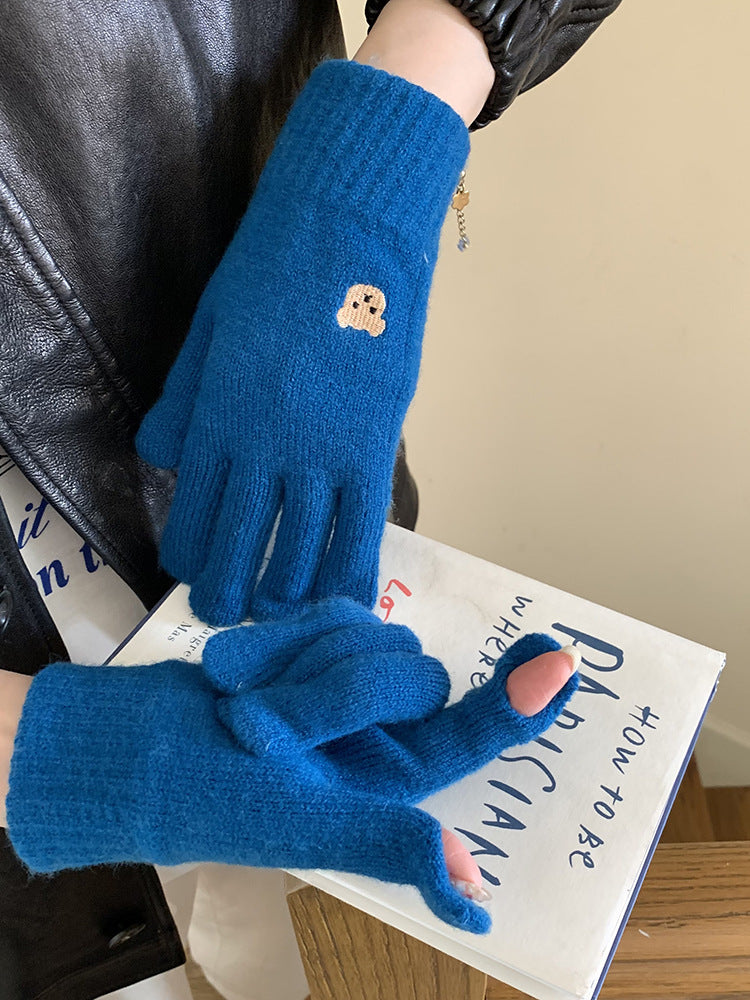 Warm Fingerless Knitting Wool Gloves