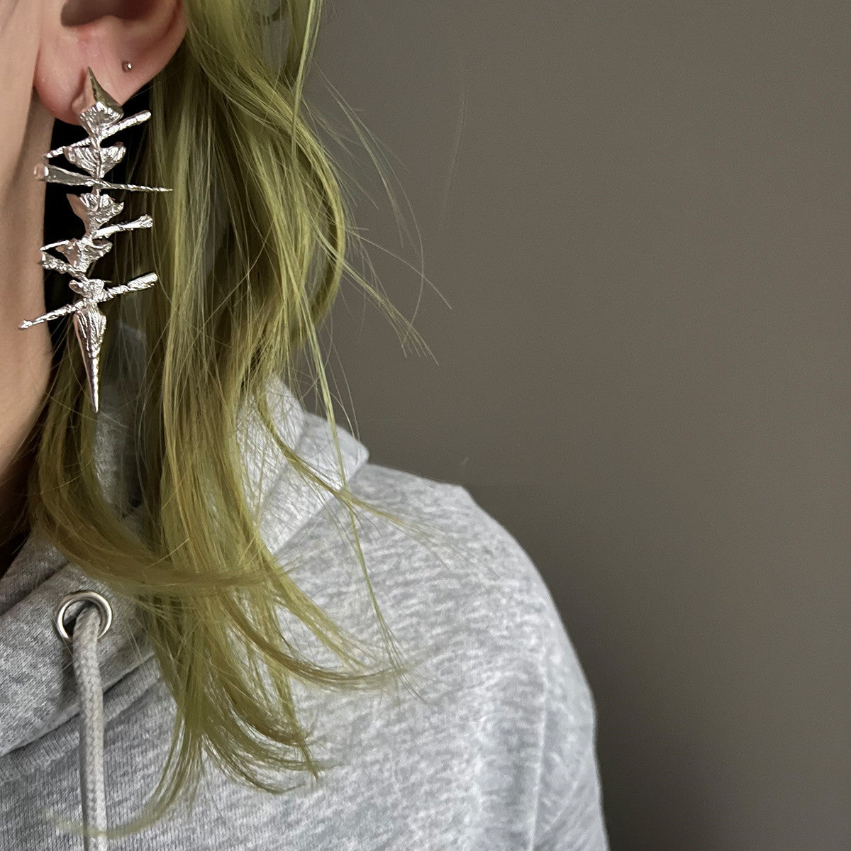 Texture Design Punk Heavy Metal Exaggerated Earrings