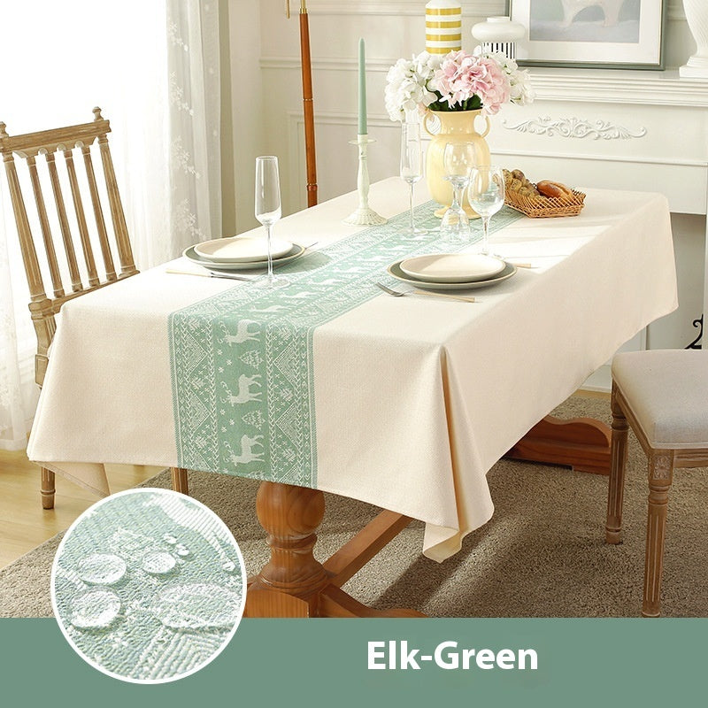 Light Luxury Waterproof And Oil Resistant Dining Table Cloth Thickened