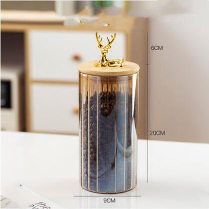 Gold Glass Vertical Stripe Storage Tank
