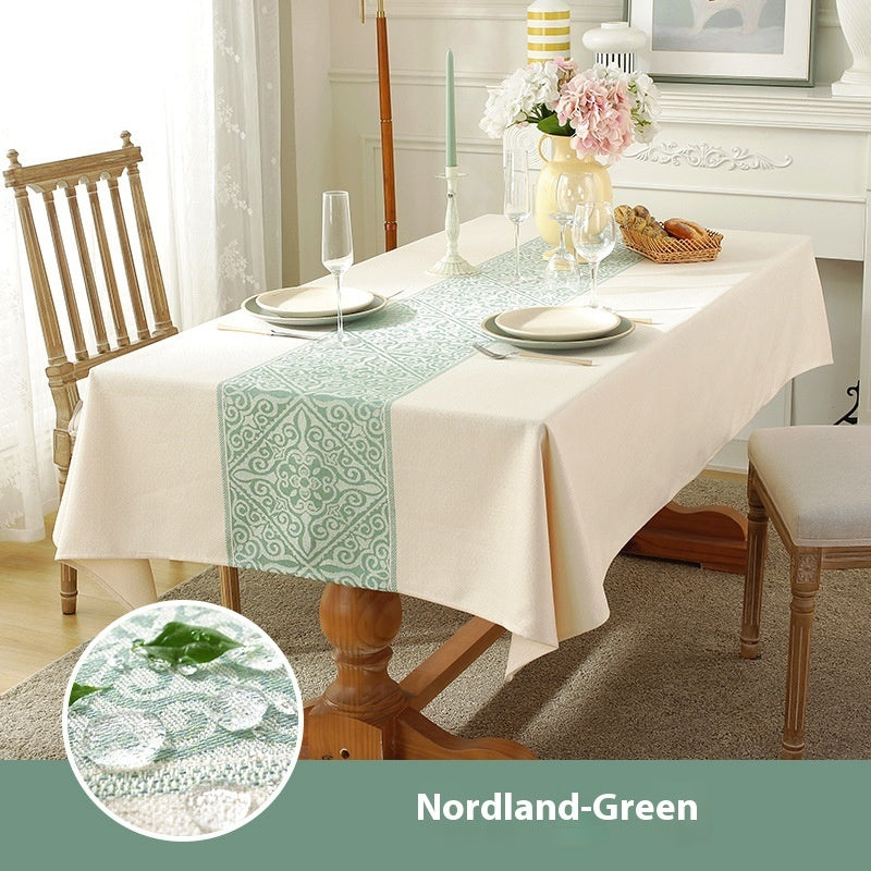 Light Luxury Waterproof And Oil Resistant Dining Table Cloth Thickened