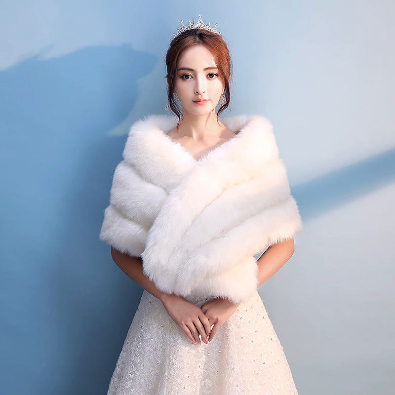 New Plus Size Fur Winter Warm Shawl