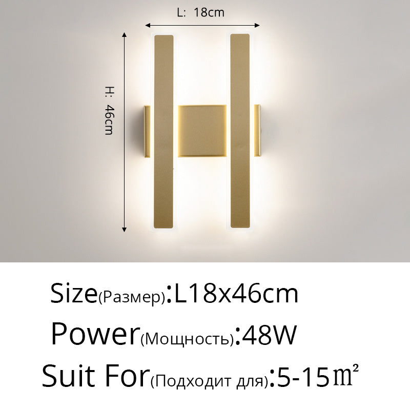 Modern Minimalist Bedroom Double Head Wall Lamp