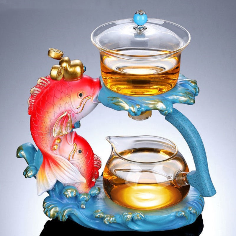 Home Living Room Induction Teapot Glass Automatic Tea Set