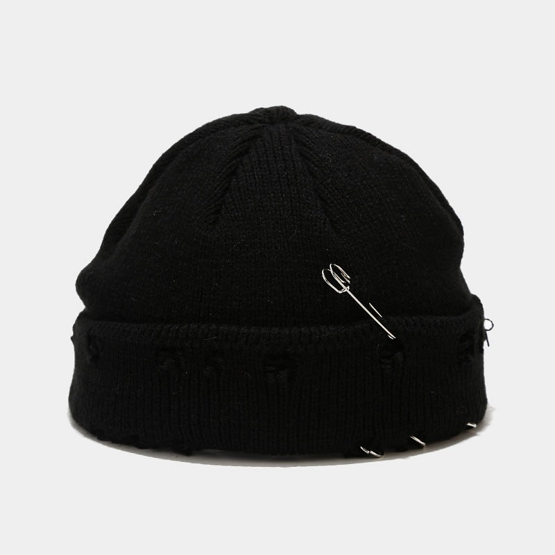 New Style Knit Hat With Hoop Pin Hole