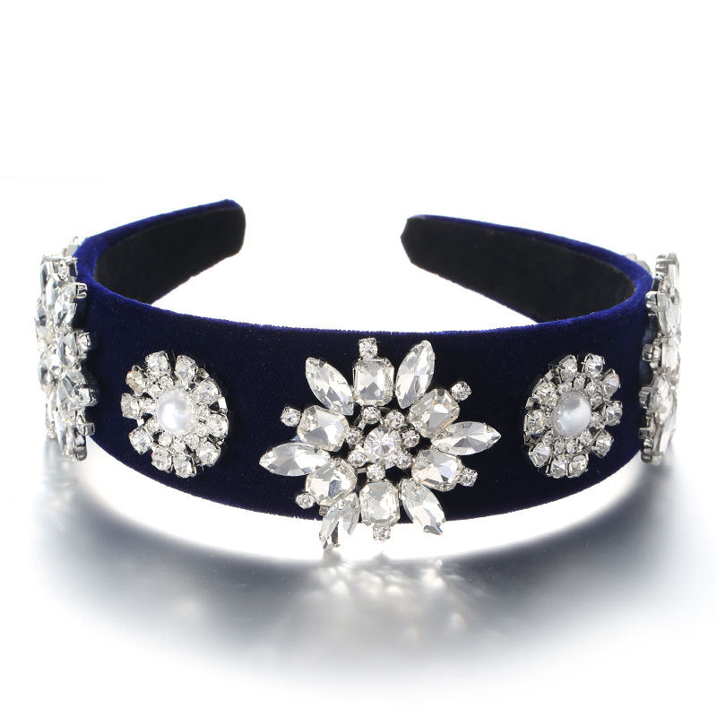Retro Baroque Pearl Rhinestone Headband