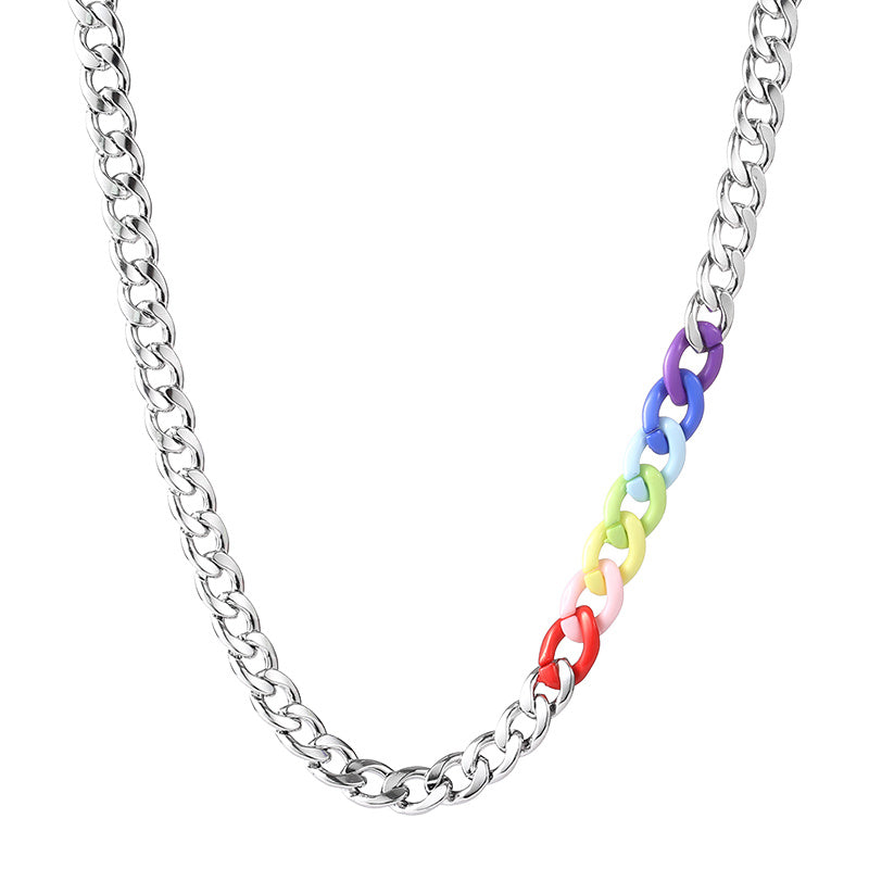 Men's Rainbow High-quality Titanium Steel Necklace
