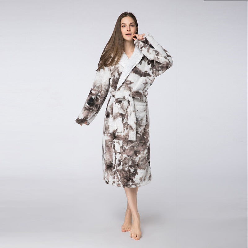 Robe Ladies Pajamas Couples Home Tie-Dye Bathrobes