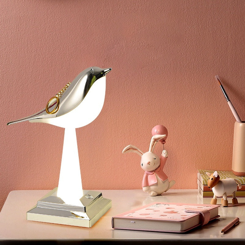 Bedroom Bedside Bird Square Night Light Charging Touch Atmosphere Table Lamp