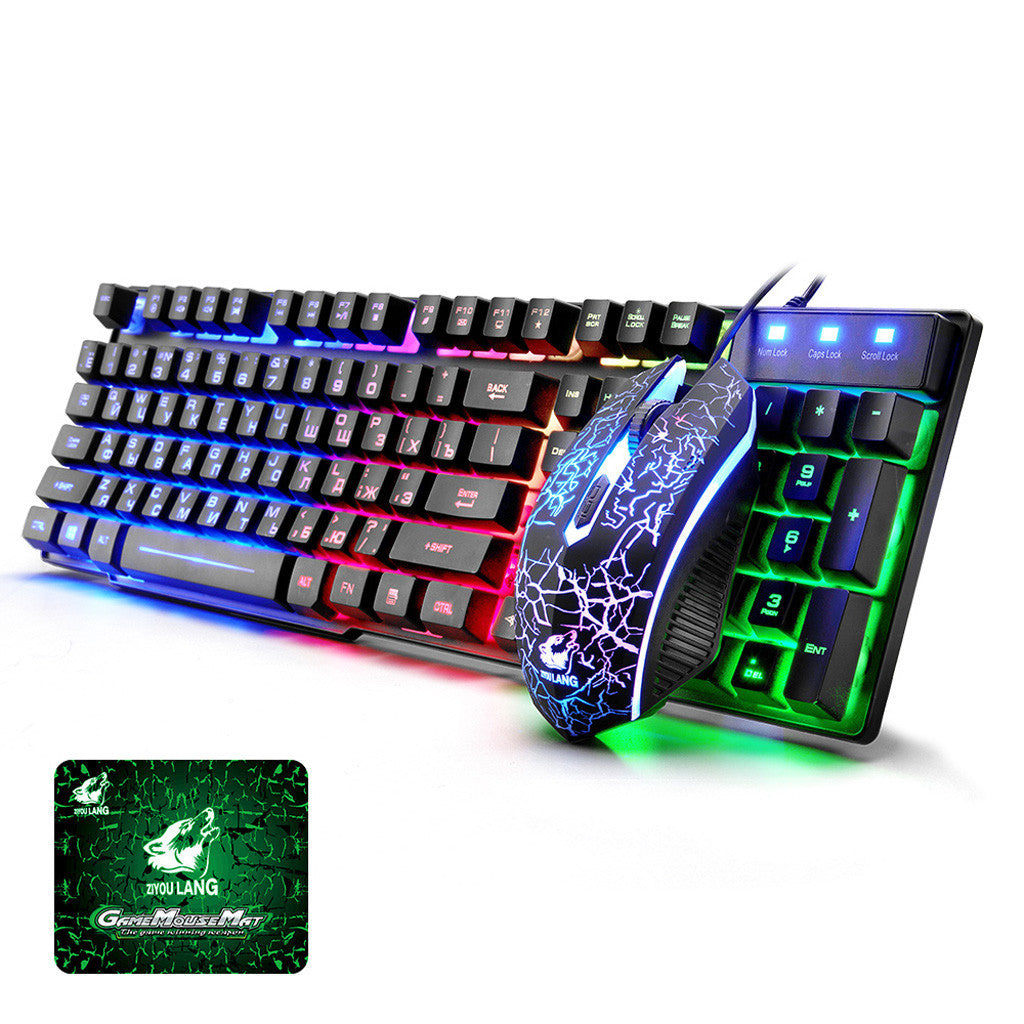 Luminous Keyboard And Mouse Set Game Manipulator Feel