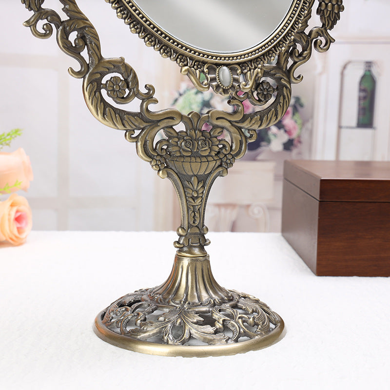 European Style Retro Makeup Mirror Dressing Mirror Pastoral Metal