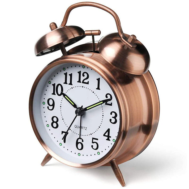 Retro Double Bell Silent Running Alarm Clock