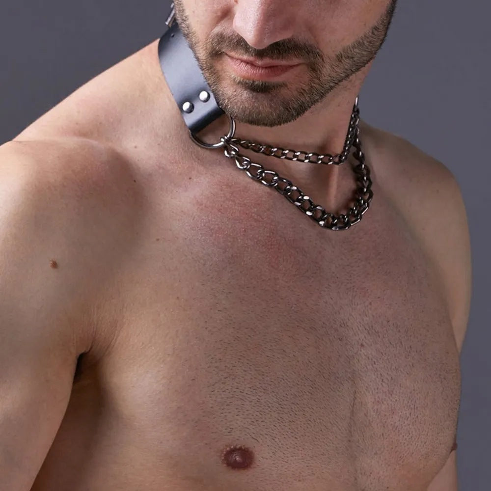 Wild Clavicle Chain Necklace Leather Collar Neck Necklace Clavicle Chain