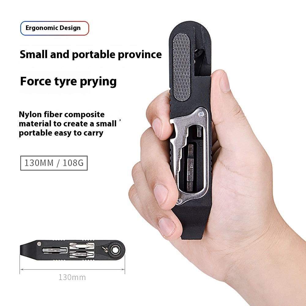 Tire Repair Multifunctional Pry Tire Bar Ratchet Wrench Multifunctional Tool Bicycle Repair And Carrying Tool