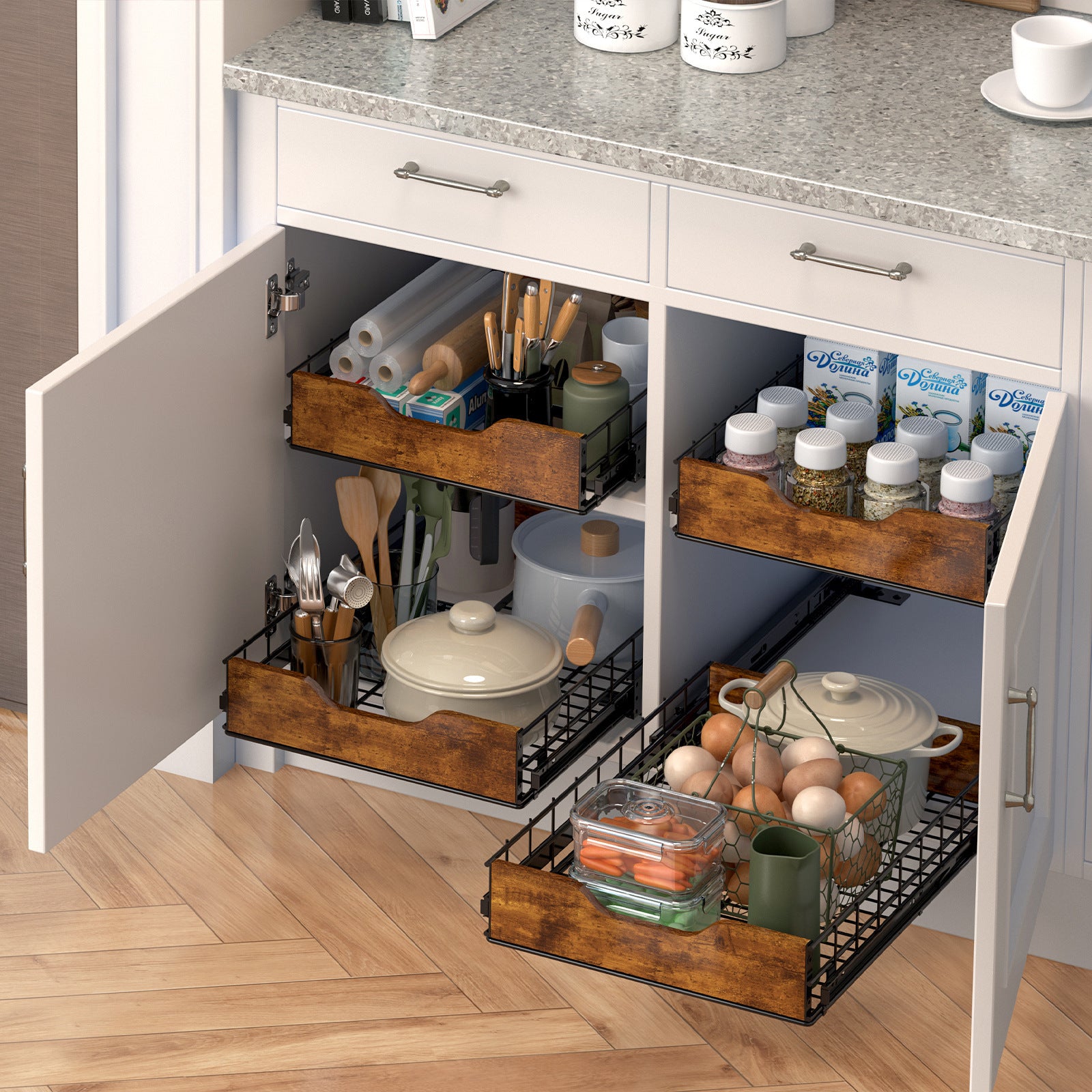 Household Storage Basket Drawer Kitchen Storage Rack