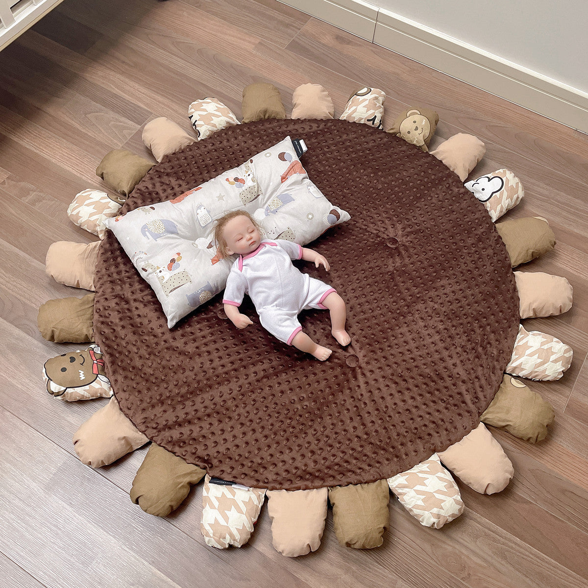 Peas Velvet Nordic Fabric Flower Play Mat