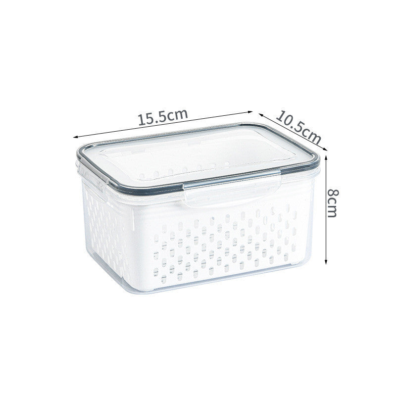 Household Double Layer Refrigerator Storage Box With Lid