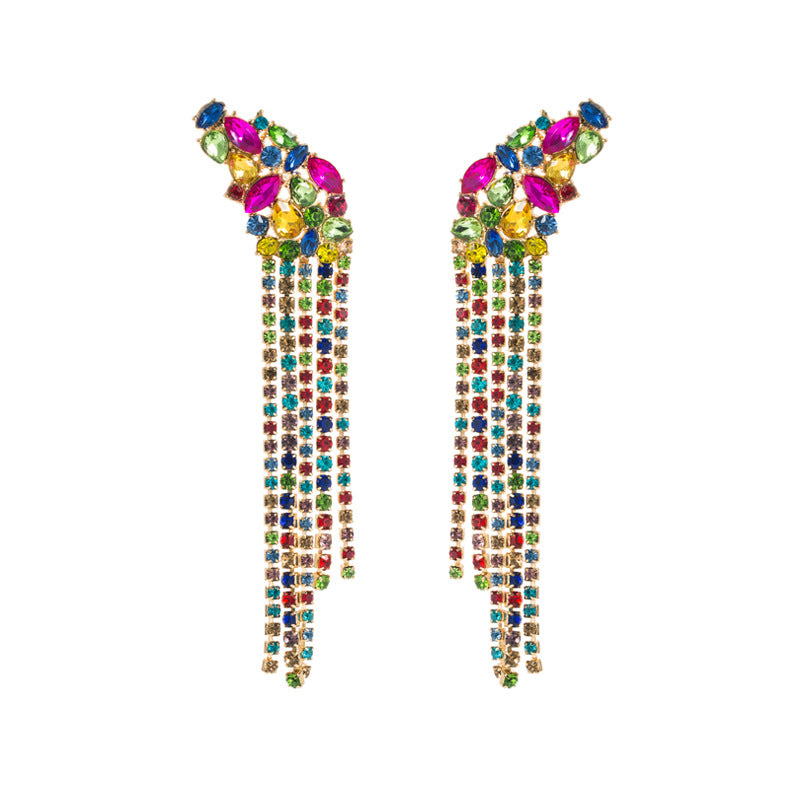 European And American Ins Earrings Exaggerated Long Alloy