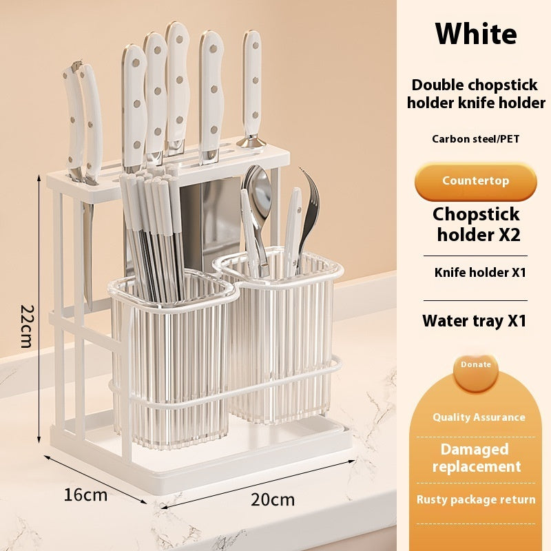 Kitchen Knife Holder Countertop Commodity Shelf Cutlery Storage Rack