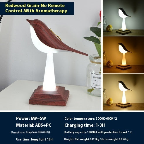 Bedroom Bedside Bird Square Night Light Charging Touch Atmosphere Table Lamp