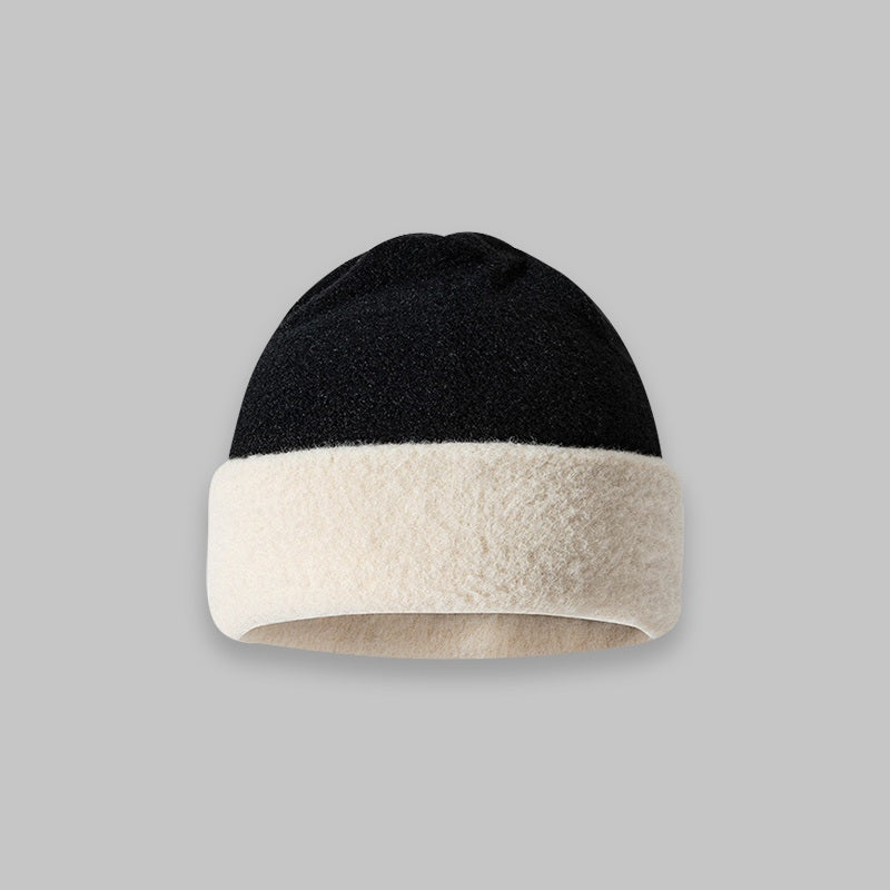 Color Blocking Knitting Fashion Retro Port Style Wool Hat Women