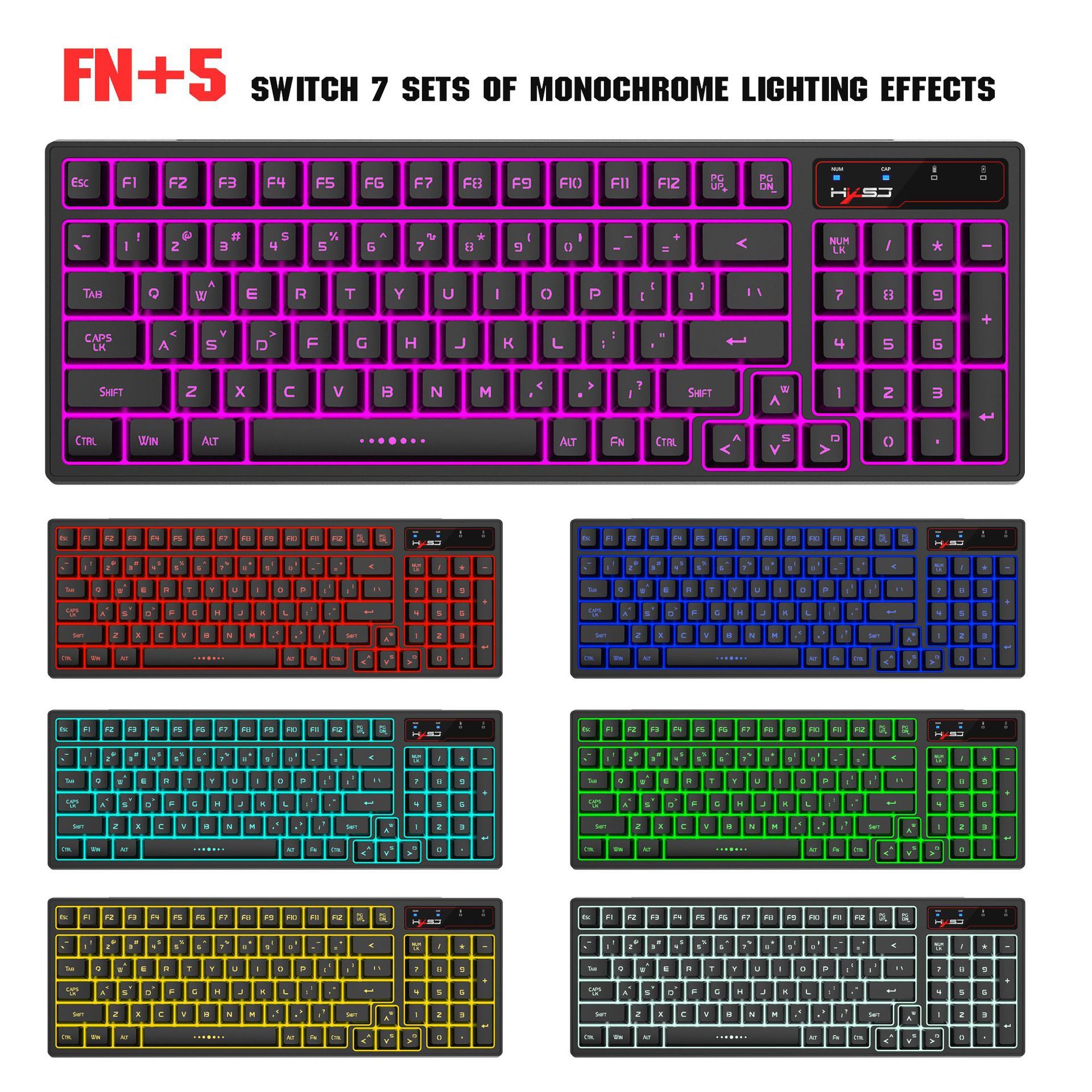 Wireless Charging 2.4G Keyboard And Mouse Set Colorful Backlight