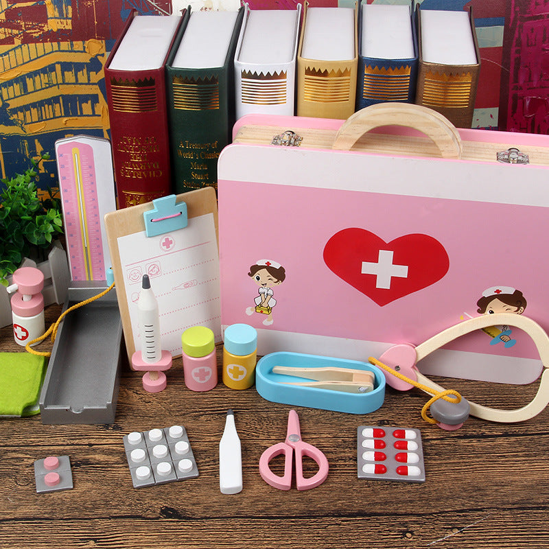 Children's Wooden Play House Simulation Plastic Medicine Box