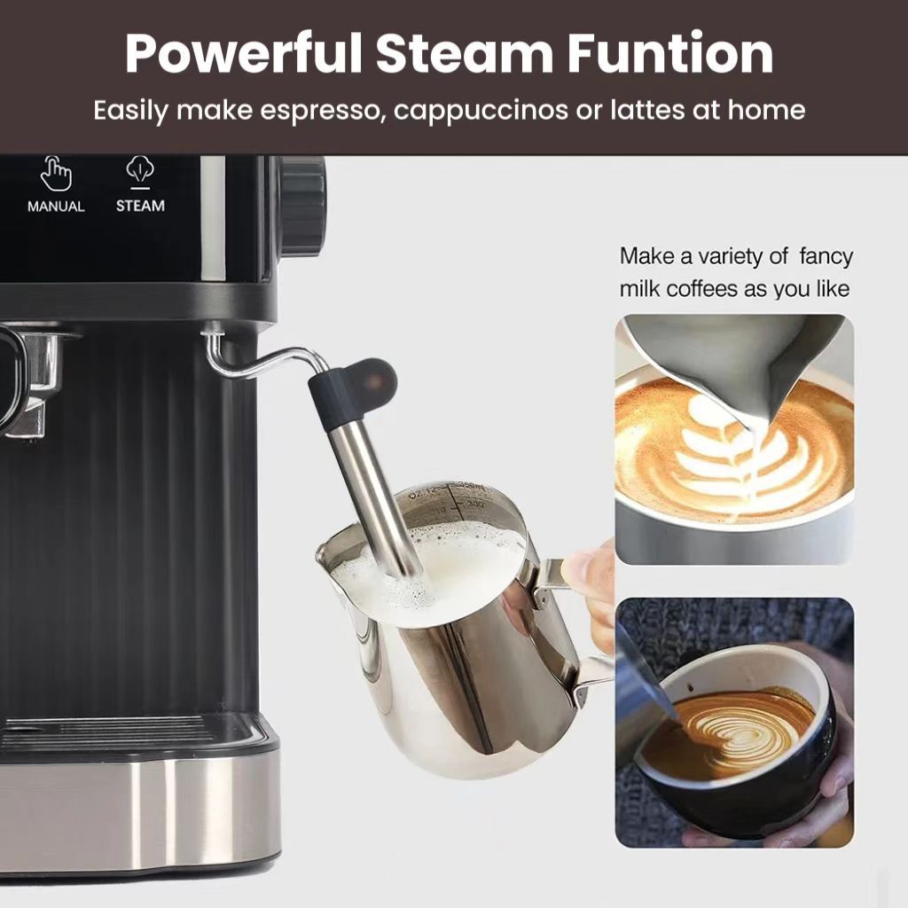 Machine à café italienne semi-automatique compacte pour la maison