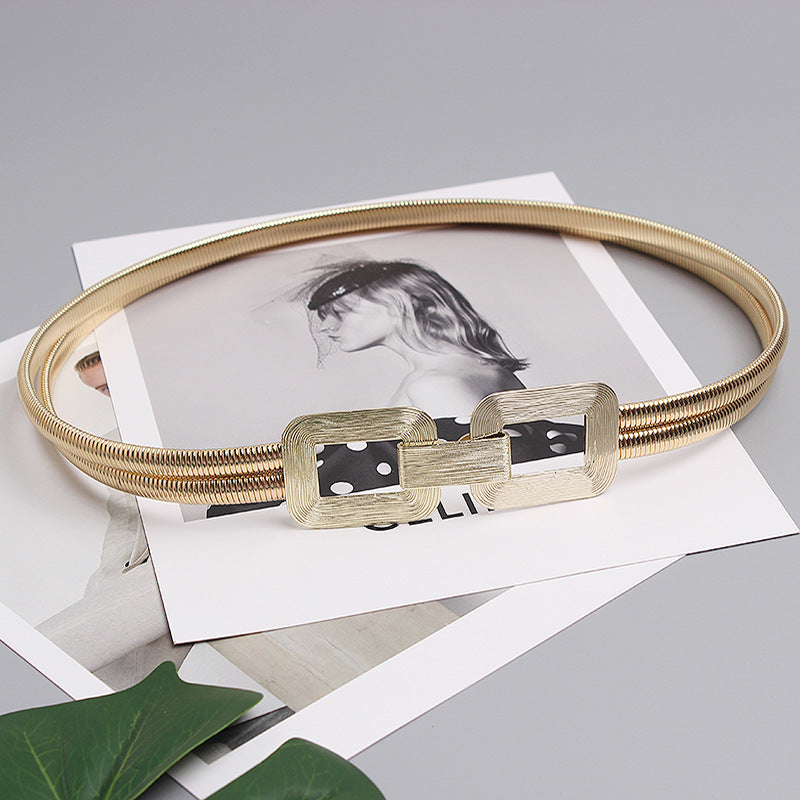 Ceinture femme ornement métallique extensible