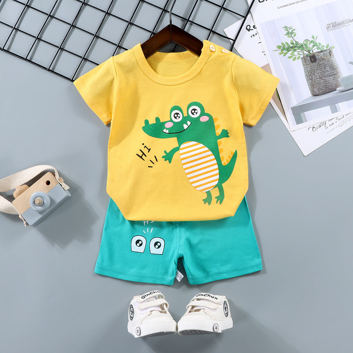 Boy's Summer Cotton Short Sleeve Suit