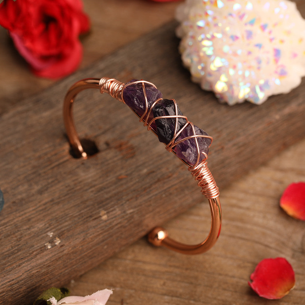 Ladies Stone Bead Amethyst Fashion Bracelet