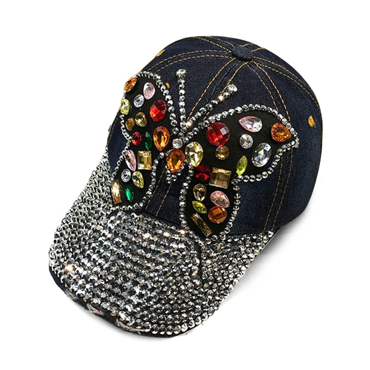 Autumn And Winter Handmade Butterfly Rhinestone Baseball Cap